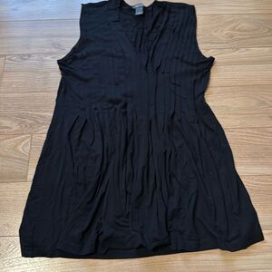 kenneth cole reaction black pleated v-neck top or short dress size small